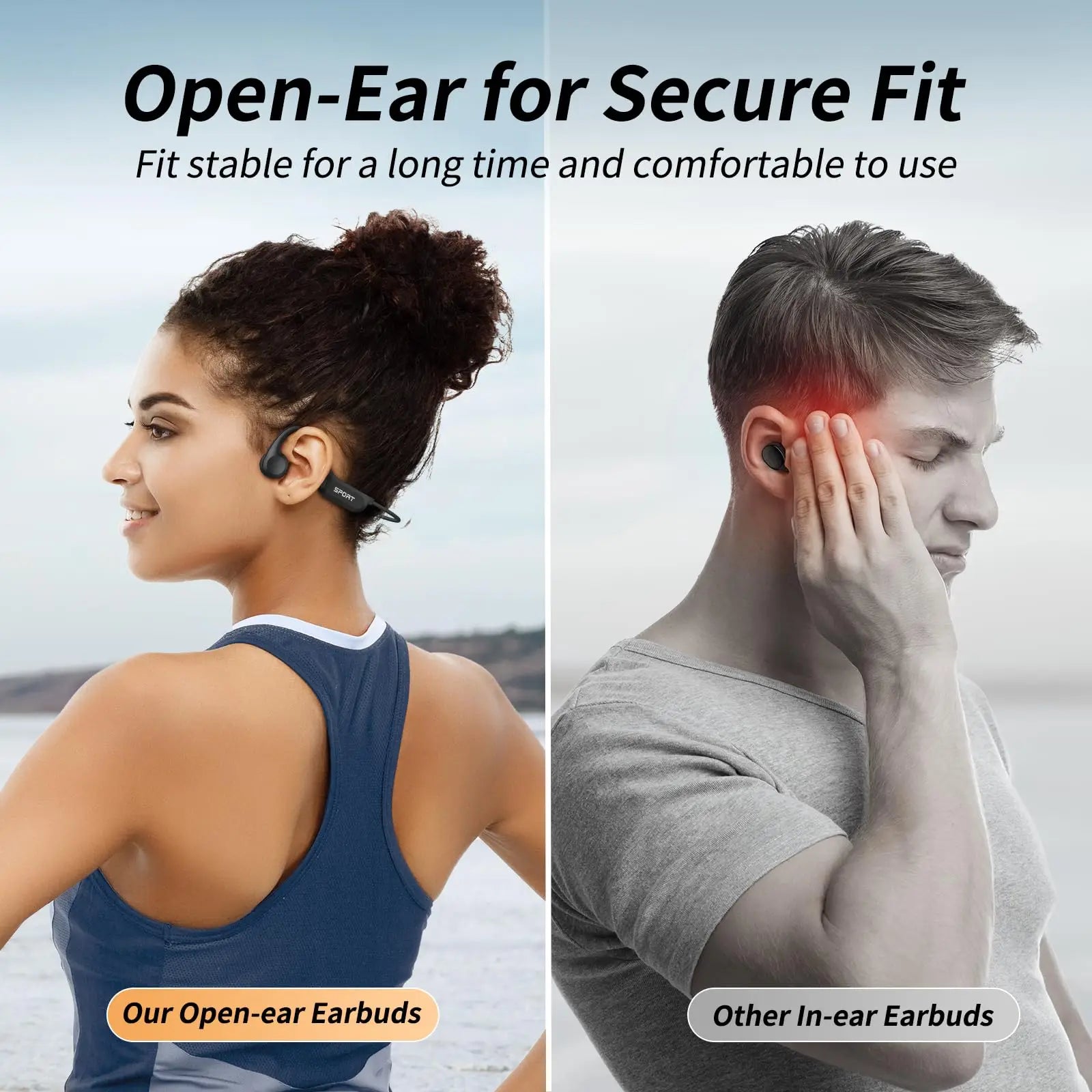 for shokz open ear run Bone Conduction Bluetooth Headphones Wireless Sport soft bass Fitness Cycling headsets working earphones