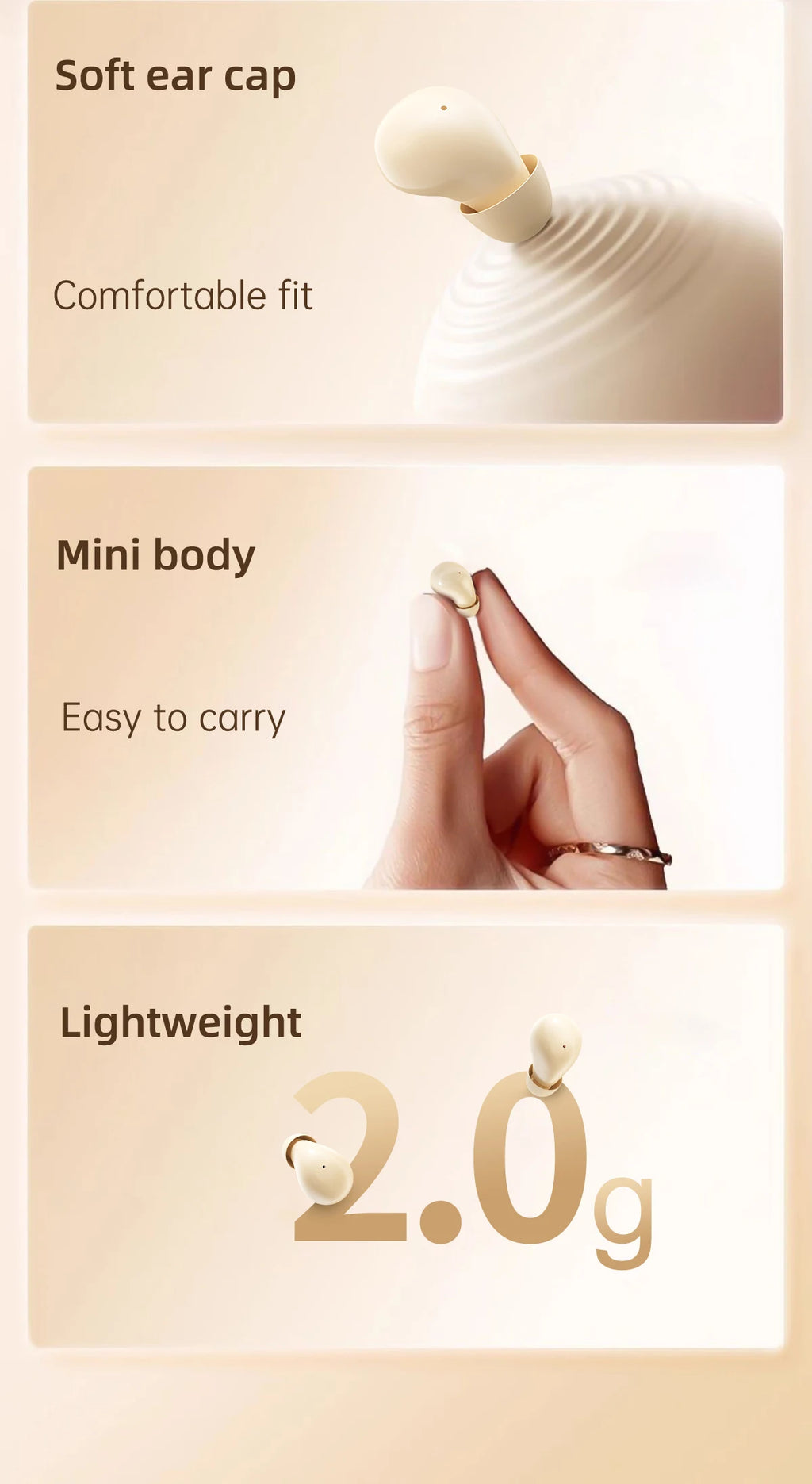 Mini Headphones Wireless Bluetooth Earphones 5.4 TWS In Ear Invisible Headsets HIFI Bass Sleep Earbuds Noise Reduction Earphone