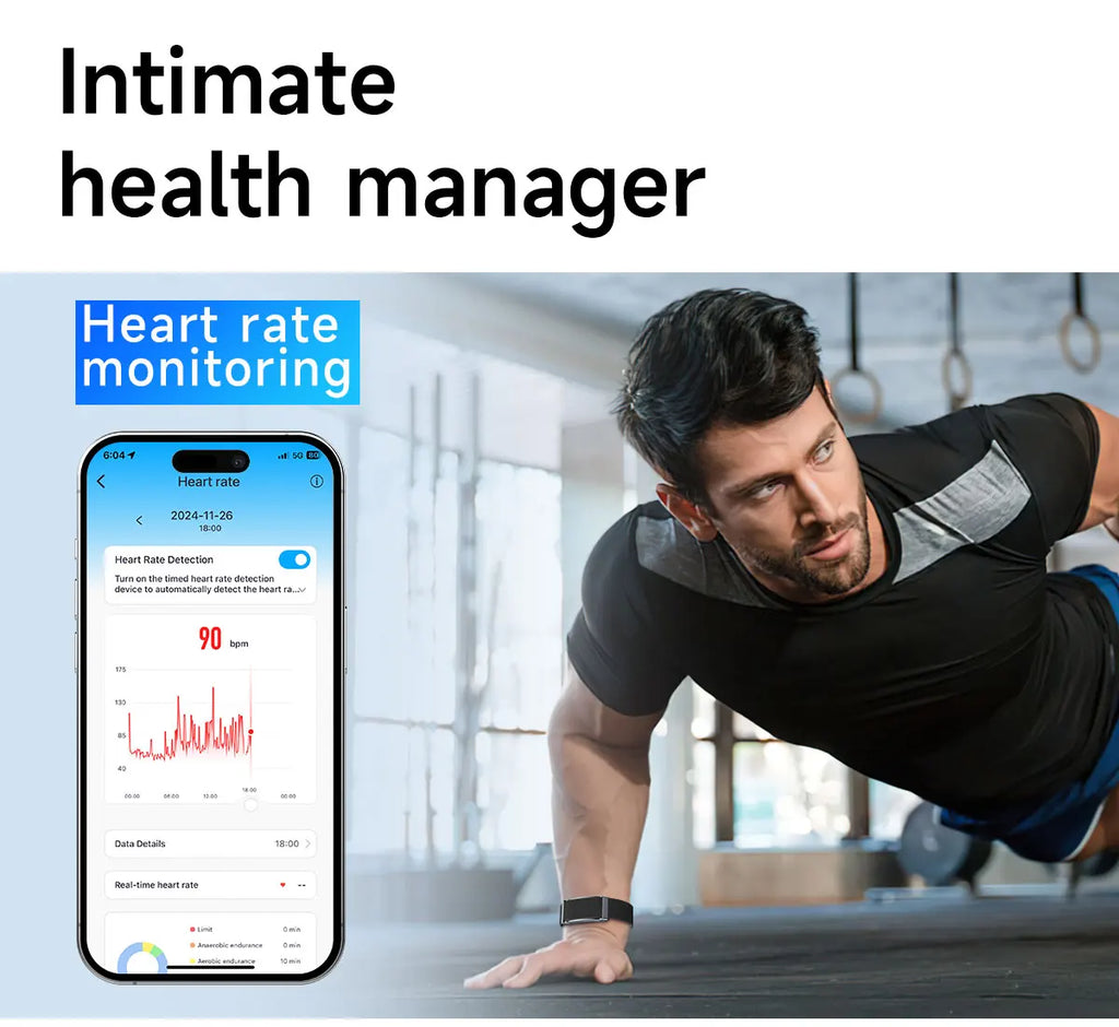 2025 New Screenless Smart Watch Men Sport Outdoors Fitness Tracker Heart Rate Monitor IP68 Waterproof Smartwatch For Andrio iOS