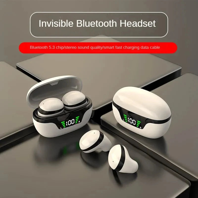 Mini Invisible Wireless Earphone TWS Bluetooth 5.3 Sleep Headphone Hidden Earbuds Waterproof Noise Reduction HiFi Sports Headset
