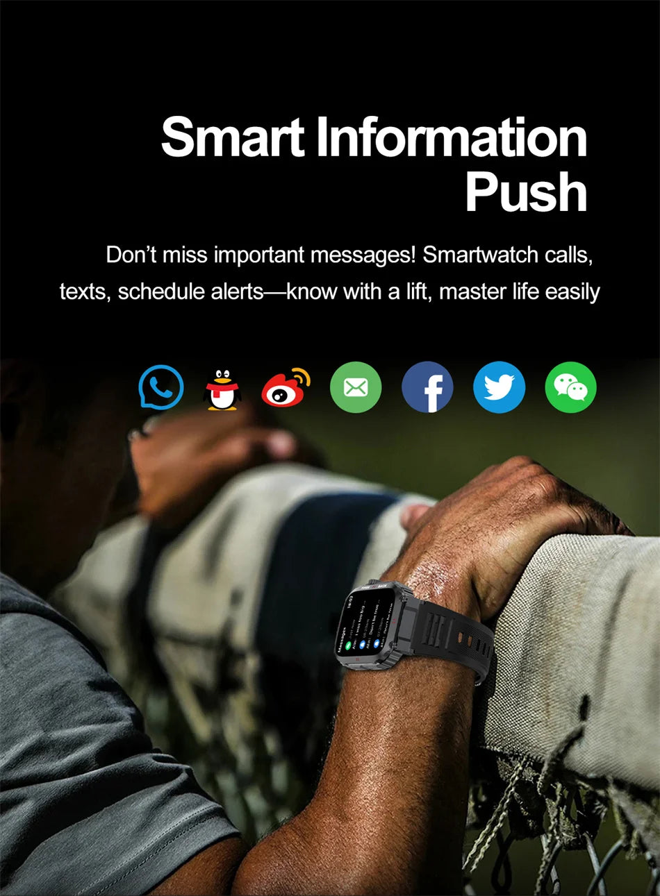 Outdoor Military Smartwatch Men GPS Sports Android iOS 1.91-inch Touch Screen Bluetooth Call Waterproof Smart Watch Android IOS