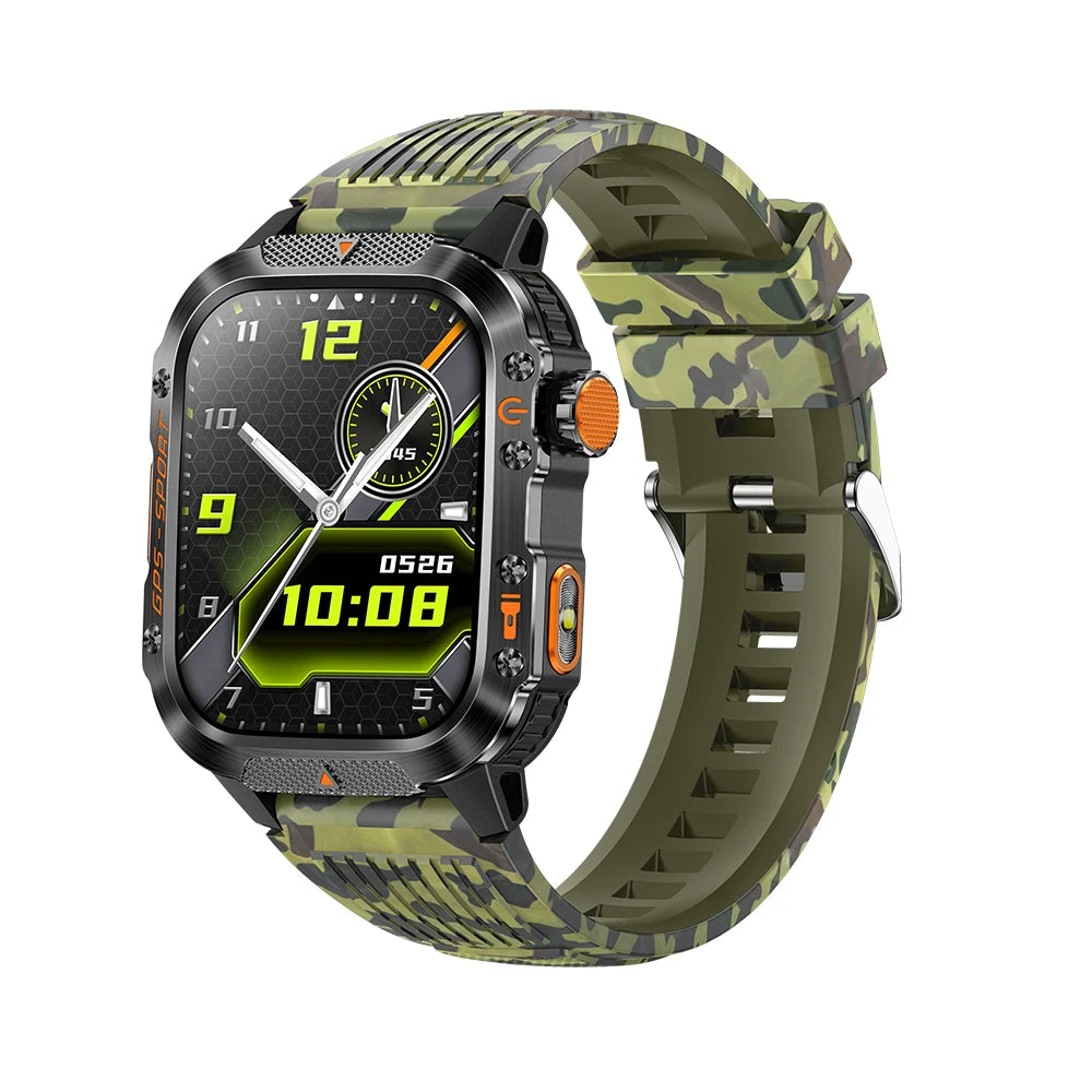New Military Smartwatch Real GPS Compass Outdoor Smart Watch 3ATM Waterproof Sports Watches for Man Woman Electronics Clock 2025