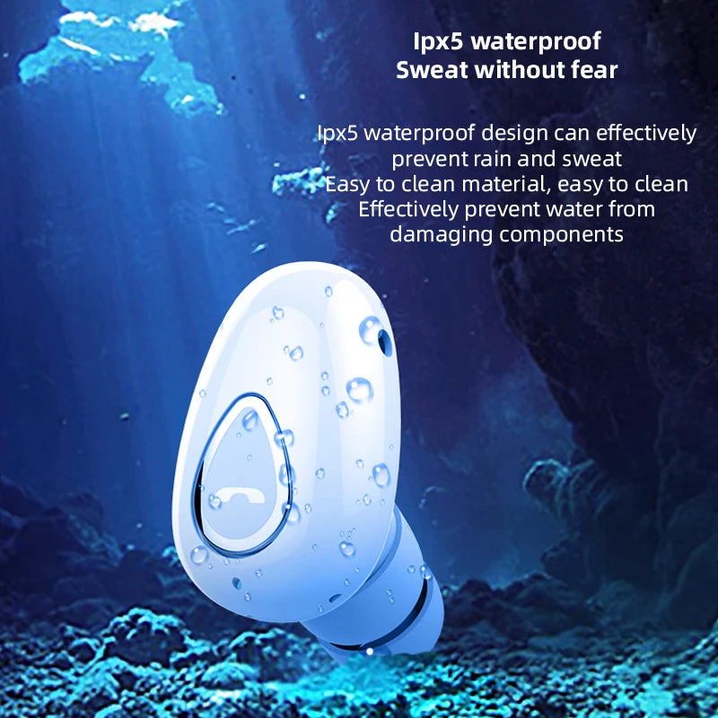 Mini Invisible Wireless Bluetooth 5.0 Earphone Noise Cancelling Headphone Handsfree Stereo Headset Sports Earbud With Microphone