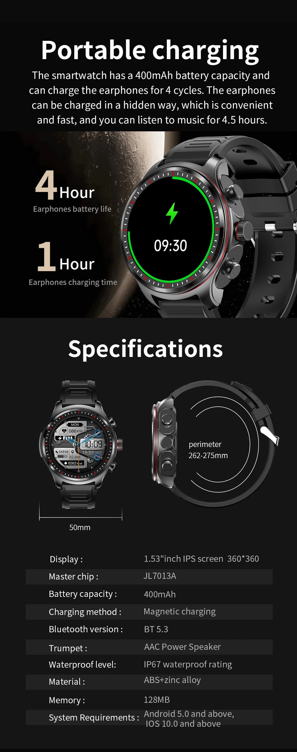 Bluetooth Headset Smartwatch 2-in-1,Call,Music,Health Monitor,Fitness Tracker,Men Women Waterproof Smart Watch For Android IOS