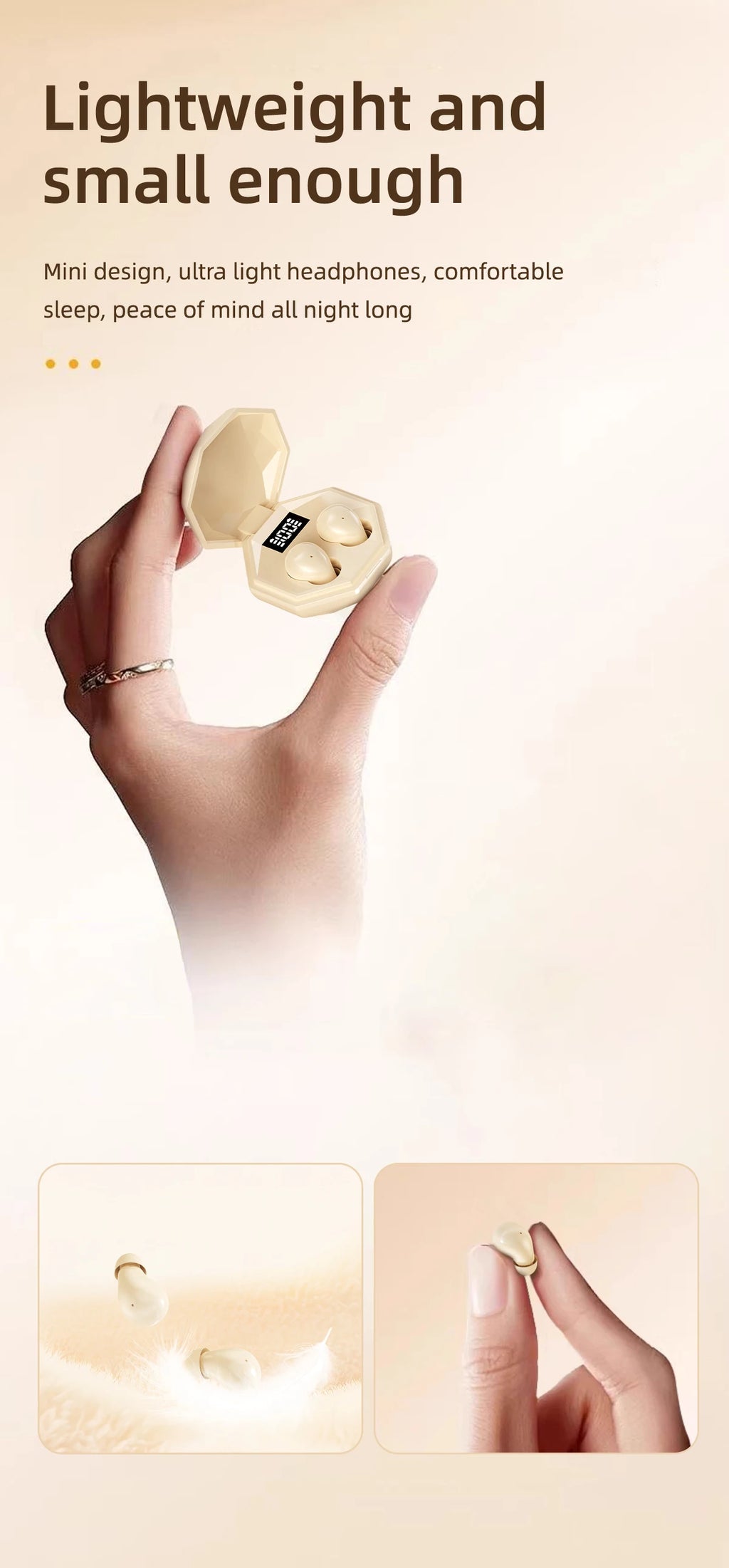 Mini Headphones Wireless Bluetooth Earphones 5.4 TWS In Ear Invisible Headsets HIFI Bass Sleep Earbuds Noise Reduction Earphone