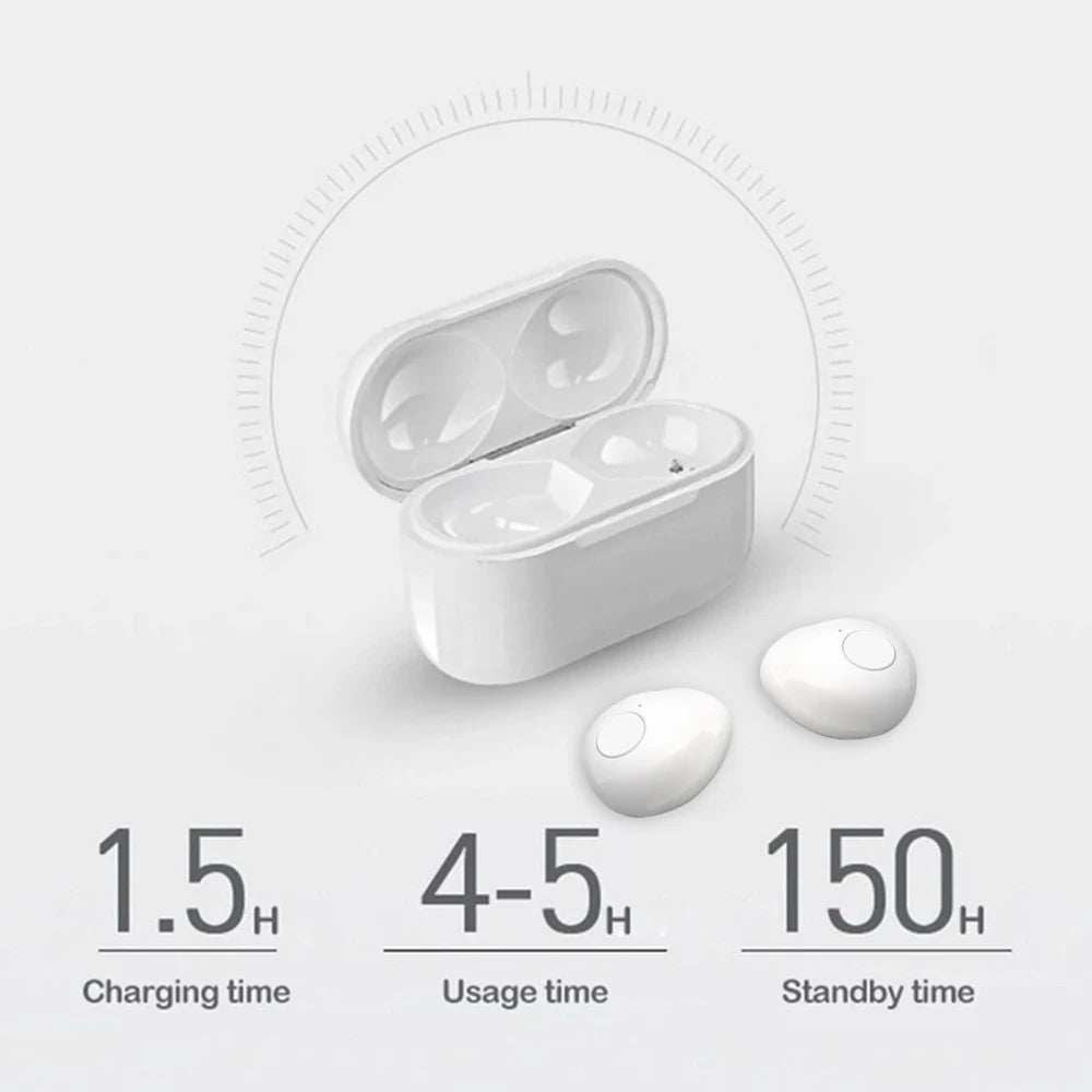 Invisible Sleep Mini Headphones Bluetooth TWS Wireless Earphones with Microphone Noise Cancelling In-Ear Earbuds Sports Headset