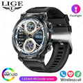 LIGE Smart Watches Men's Rugged Military Bluetooth Call IP68 Waterproof Sports Fitness Outdoor Health Smartwatch For Android IOS