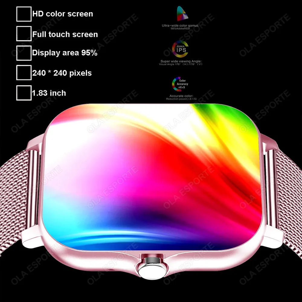 2025 New Smart Watch Men Women Gifts 1.83'' Full Touch Screen Sport Fitness Tracker Smartwatch Men BT Calls Digital smarthwhatch
