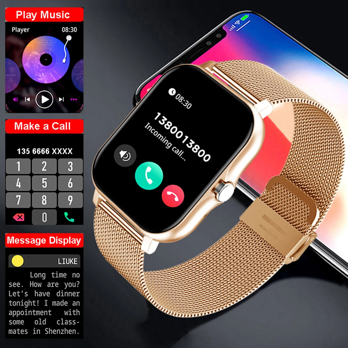 2025 New Smart Watch Men Women Gifts 1.83'' Full Touch Screen Sport Fitness Tracker Smartwatch Men BT Calls Digital smarthwhatch