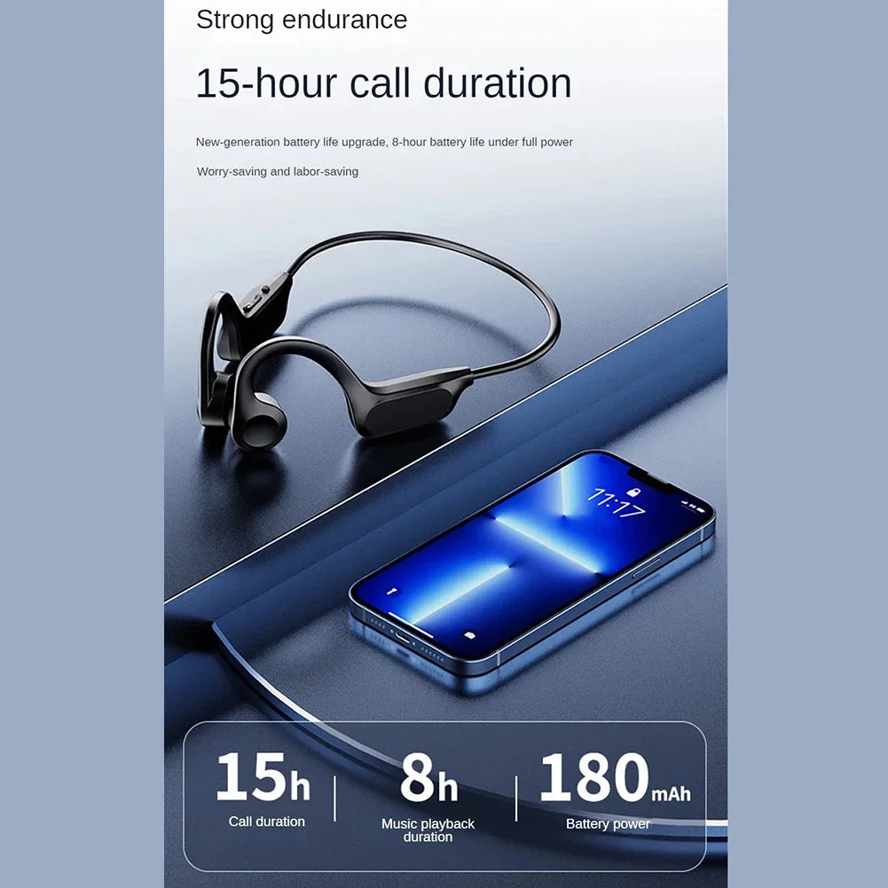 Bone Conduction Headphones-compatible Wireless Headset Waterproof Sports Headset Ear Hanging Type Bilateral Stereo Earphones