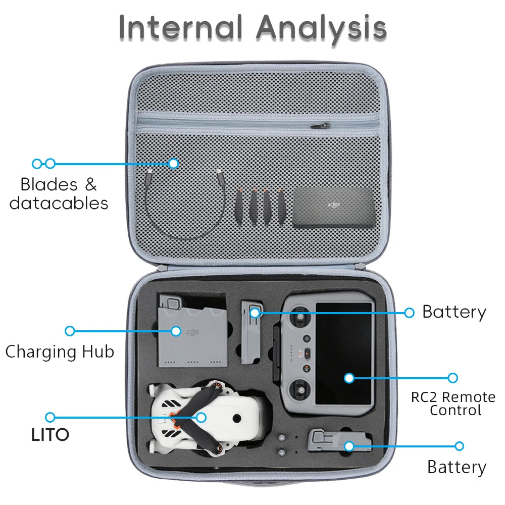 Portable Drone Carry Case For DJI LITO X1 1 Hard Shell Storage Bag Waterproof Handbag For RC 2 RC N3 Control Charger Accessories