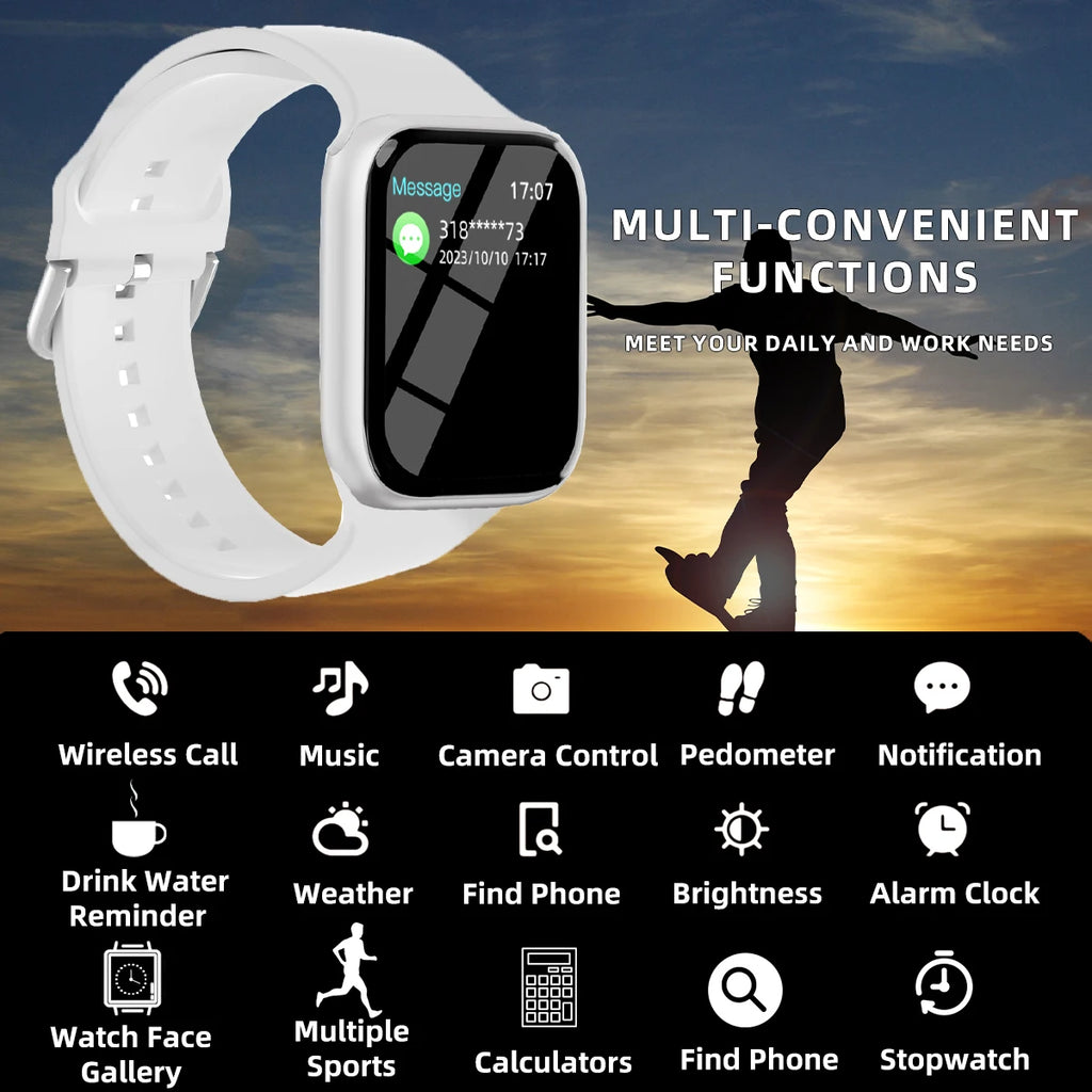 Fashion Sports Smart Watch  Men & Women 1.83in Full Touch Screen Fitness Tracker  Watch