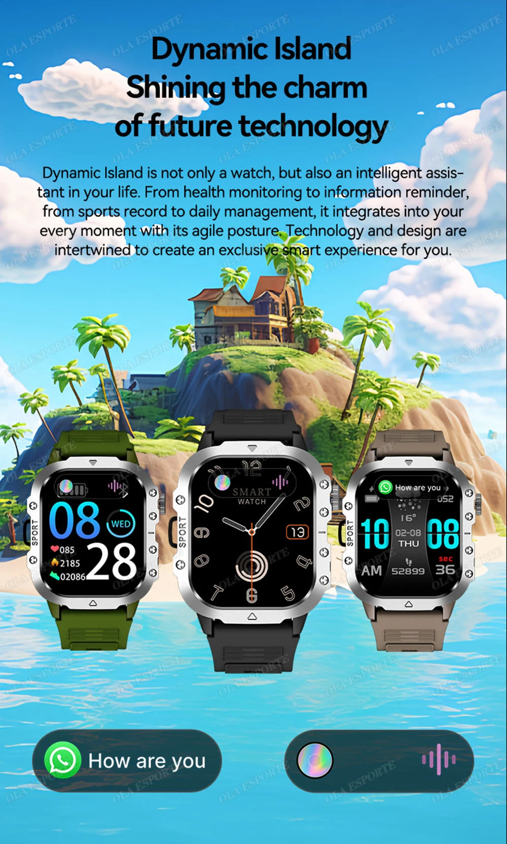 Military Smart Watch Men Waterproof Outdoor Sports Tracker LED Flashlight Bluetooth Call Men Smartwatch For Android iOS