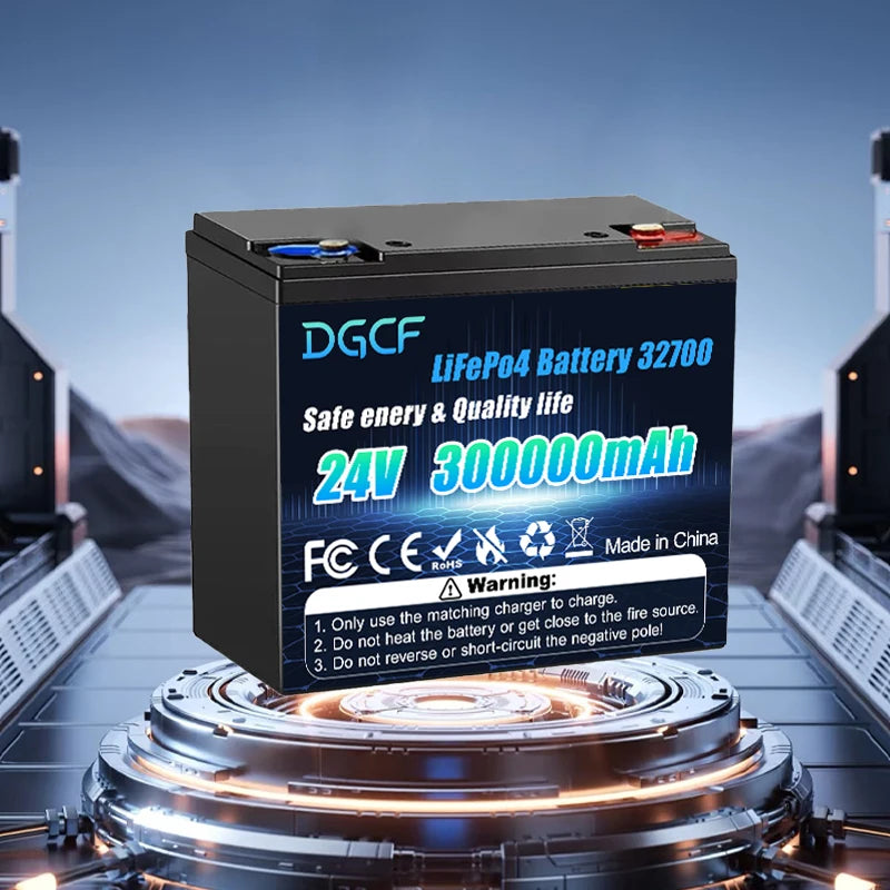 32700🏆24V 300Ah LiFePO4 Lithium Battery, Built-in 300A BMS, Rechargeable 🔋Battery, for RV/Camper, Solar, Marine, Overland/Van