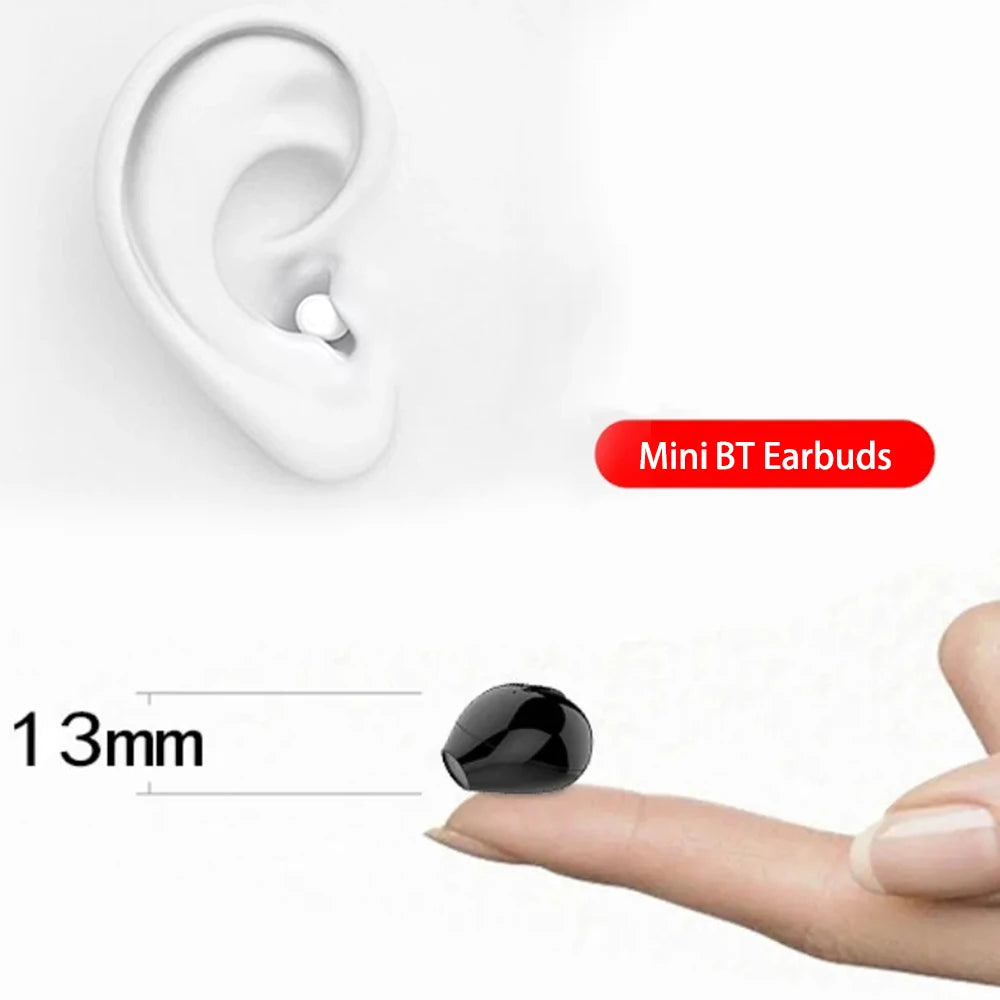Invisible Sleep Mini Headphones Bluetooth TWS Wireless Earphones with Microphone Noise Cancelling In-Ear Earbuds Sports Headset