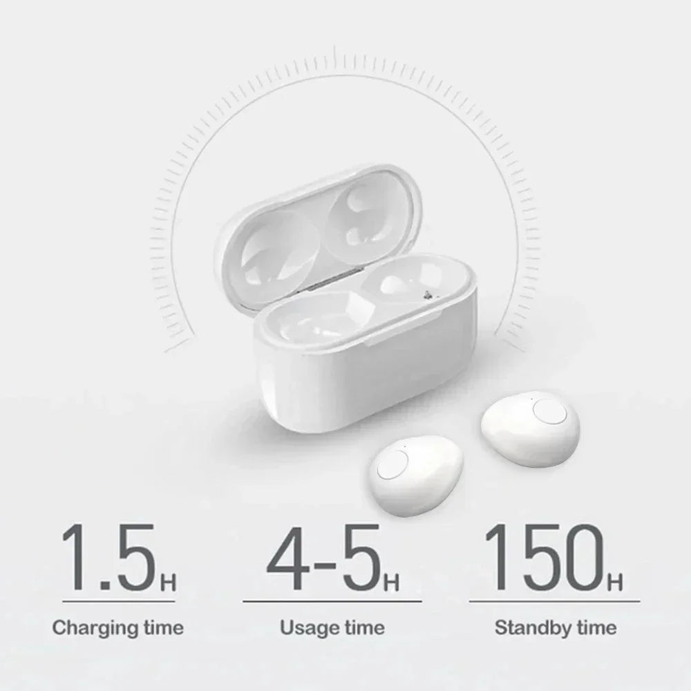 Invisible Earphones Mini Headphones Bluetooth TWS Wireless Sleepwith Microphone HD Call Semi-In-Ear Earbuds Noise Reduction
