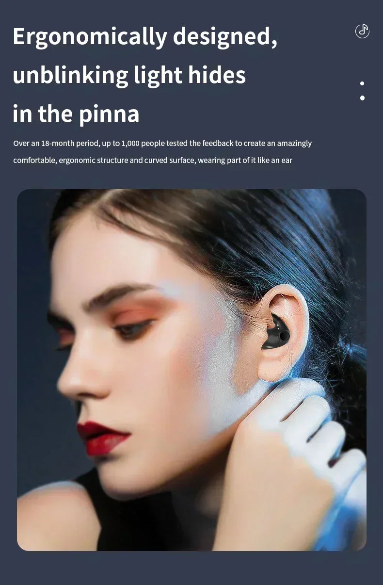 HiFi Stereo Sports Wireless Headsets Mini Bluetooth 5.3 Earphones ENC Noise Cancelling Earbuds Invisible Sleep Headphones