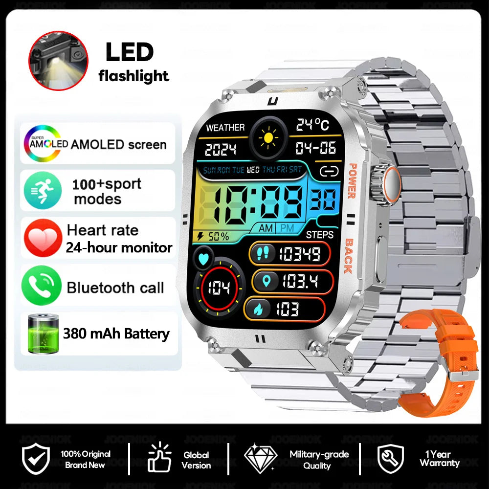 Outdoor Military Smartwatch Men GPS Sports Android iOS 1.91-inch Touch Screen Bluetooth Call Waterproof Smart Watch Android IOS