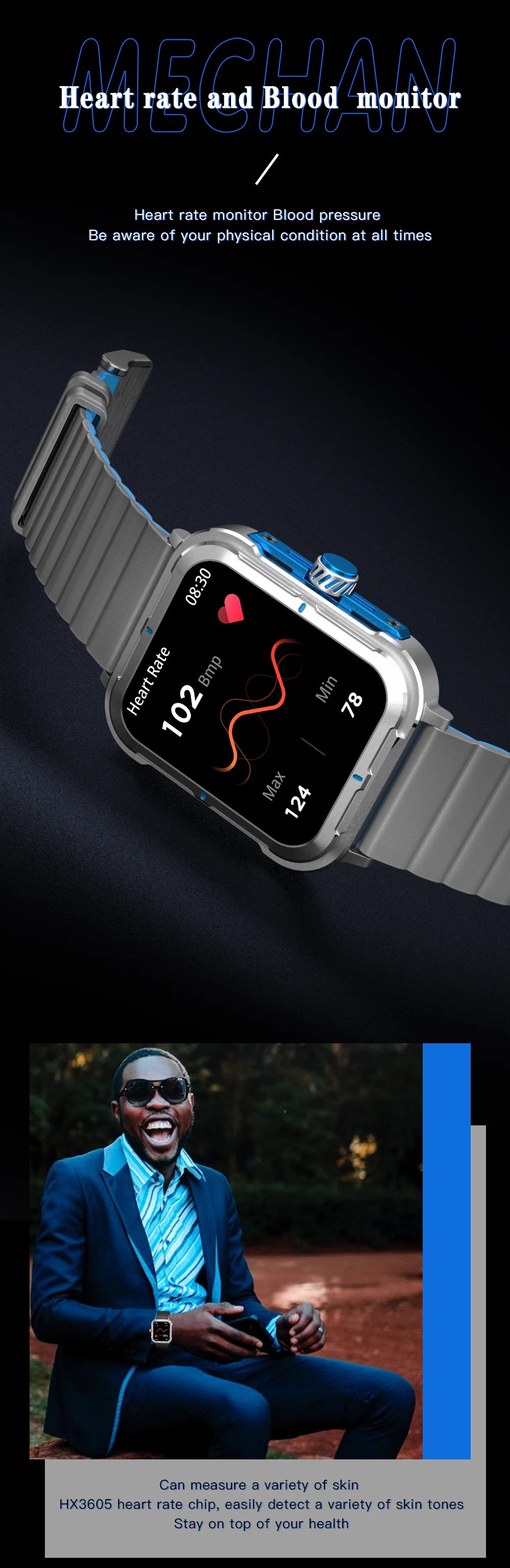 D09 Smartwatch 1.83inches IPS HD 240x285 Full Touch Screen 128MB RAM Bluetooth 5.0 IP67 Waterproof Fitness Android Watch