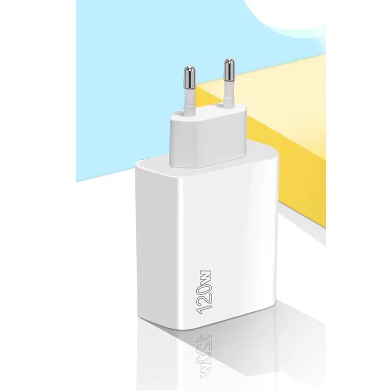 120W PD USB Multi-Port Charger 4 PD Ports 1 USB Port Fast Charging Adapter for iOS and Android Phones with Short Circuit