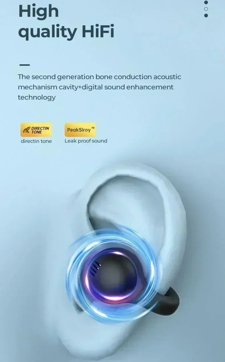 Wireless Earphone Noise Reduction Bluetooth LDE Power Display Earbuds in-Ear Headsets with Mic Touch Control for Phone