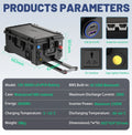LiFePO4 12V 300Ah Battery Portable Power 3840Wh 1500W DC-AC All IN ONE Lithium Bluetooth BMS 6000+ Cycle IP56 USB PD QC EU STOCK