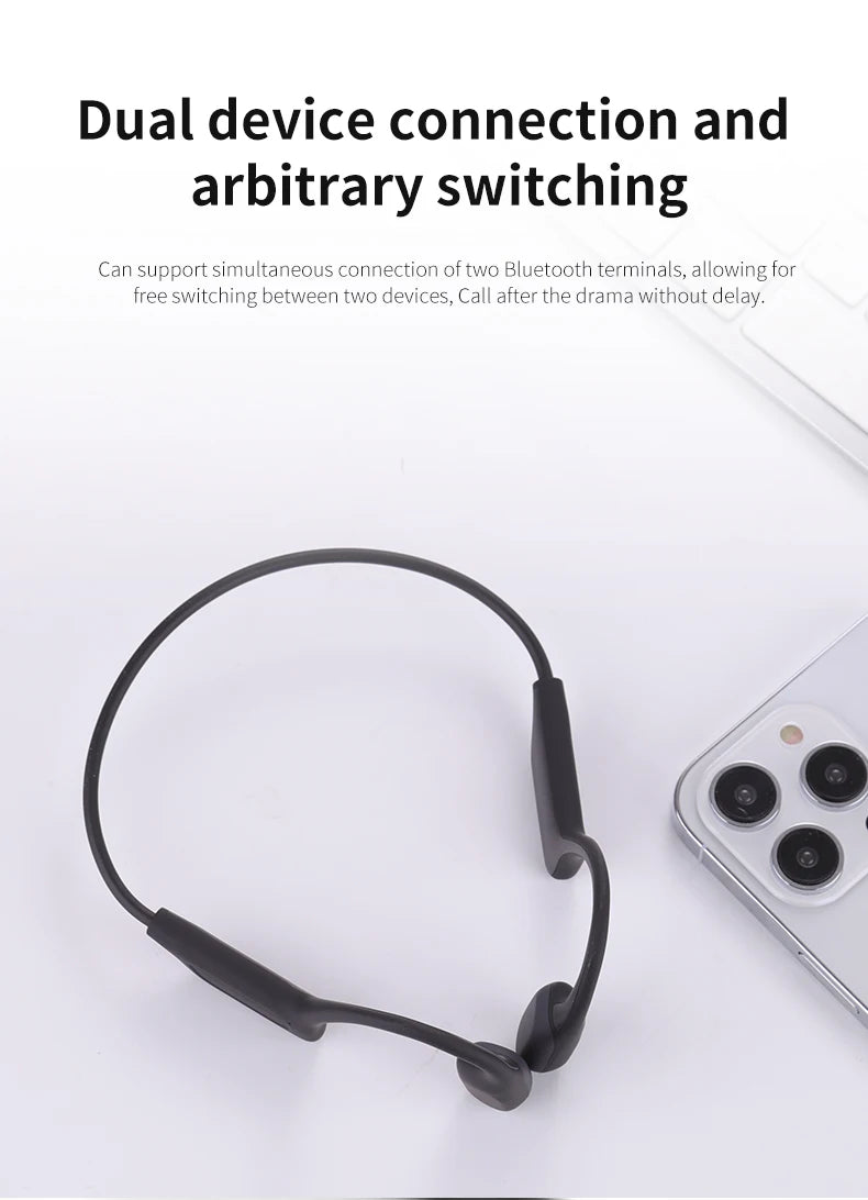 Canfon G06 Bone Conduction Bluetooth Headset 140mAh Running Sports Headset Hanging Ear Ultra Wireless Bluetooth Headset,A