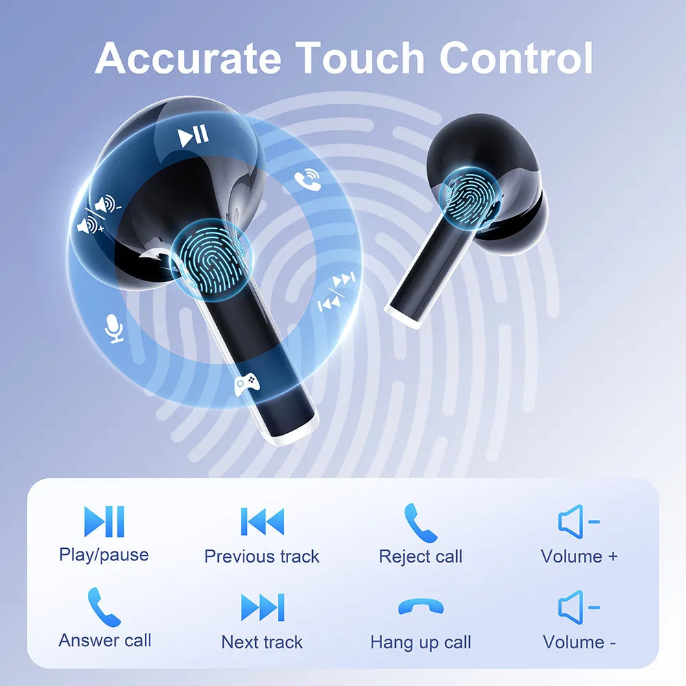 Original Bluetooth Wireless Earbuds ENC Noise Cancelling Mic 36H Playtime Deep Bass Stereo Sound IP7 Waterproof LED Display