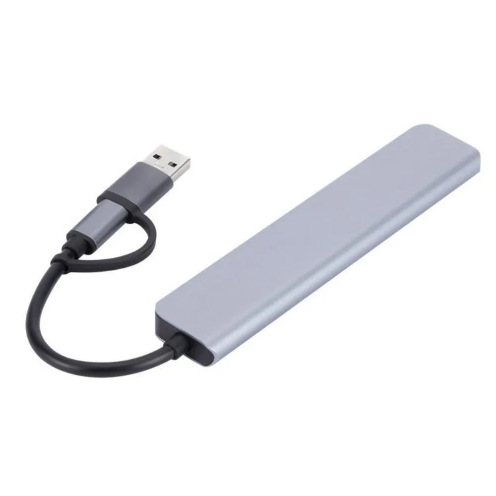 1 To 7 Type-c Expansion Dock Hub Multi Interface Multifunctional 7-in-1 USB Splitter Aluminum Alloy Grey Type-C Docking Station