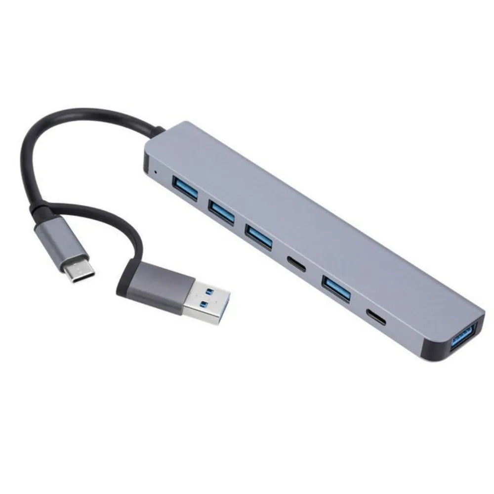 1 To 7 Type-c Expansion Dock Hub Multi Interface Multifunctional 7-in-1 USB Splitter Splitter Grey Type-C Docking Station