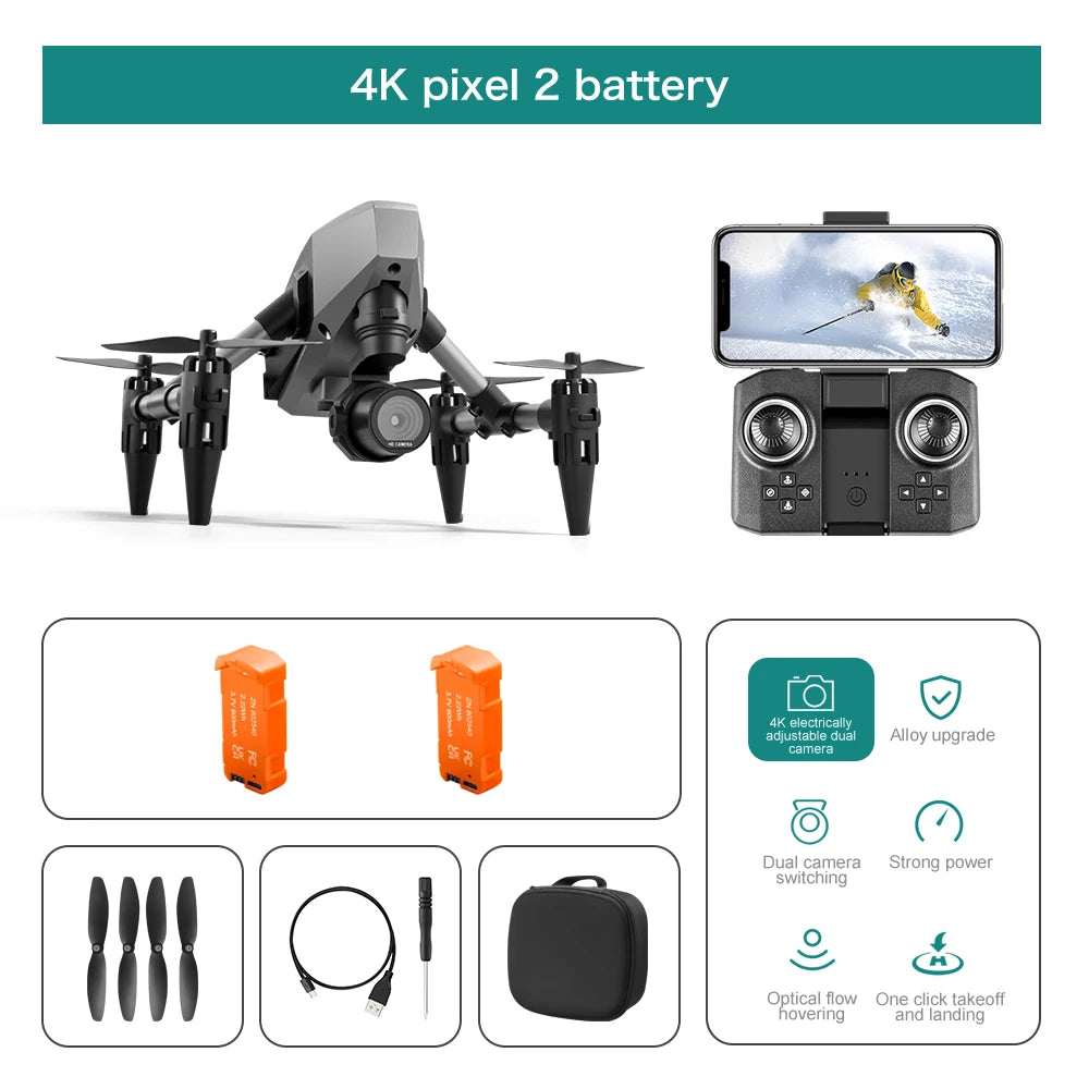 XD1 mini Drone Aluminium 8k Aerial Video Camera Optical Flow Fixed Height Quadcopter 360° Flip RC Dron for Kids Toys Boy