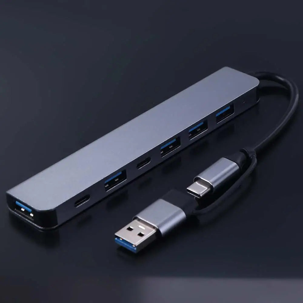 1 To 7 Type-c Expansion Dock Hub Multi Interface Multifunctional 7-in-1 USB Splitter Splitter Grey Type-C Docking Station
