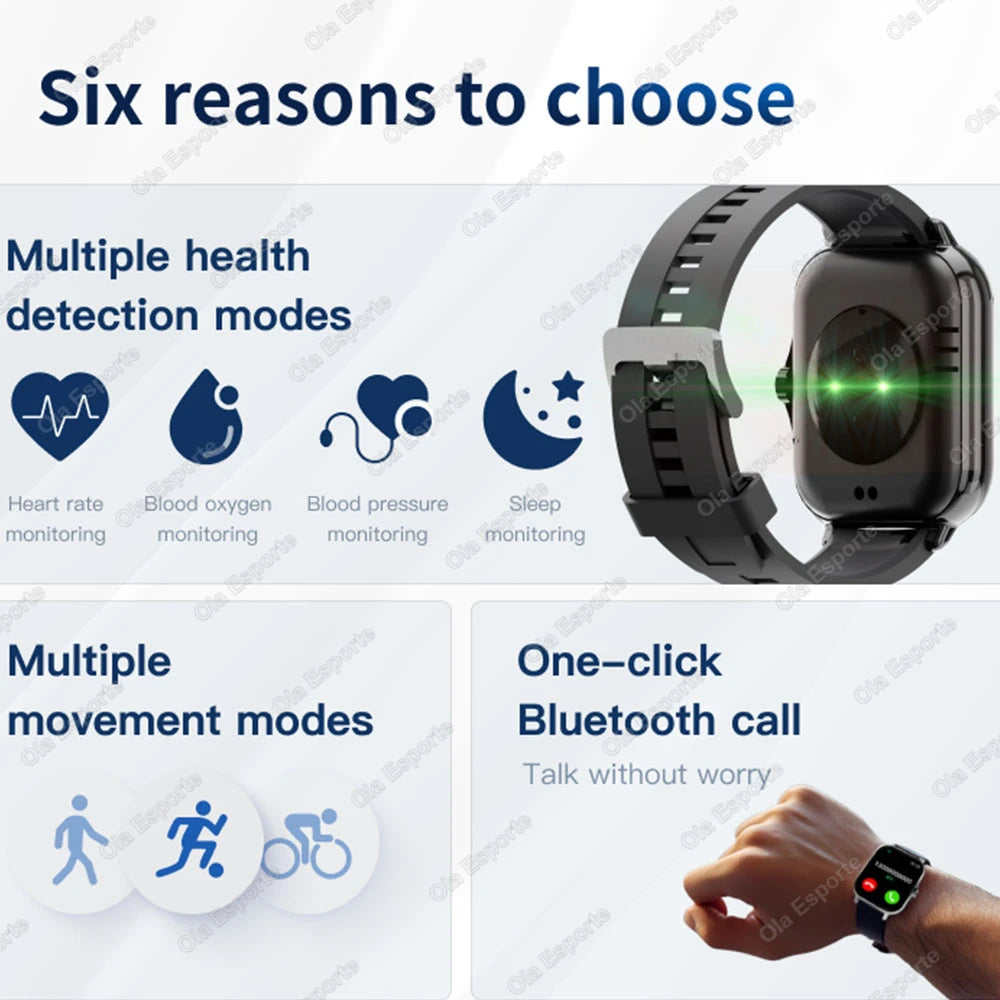 New Smart Watch Android IOS Phone 2.01'' Inch Color Screen Bluetooth Calls Blood Oxygen Monitor smartwatch For Women Men Gifts