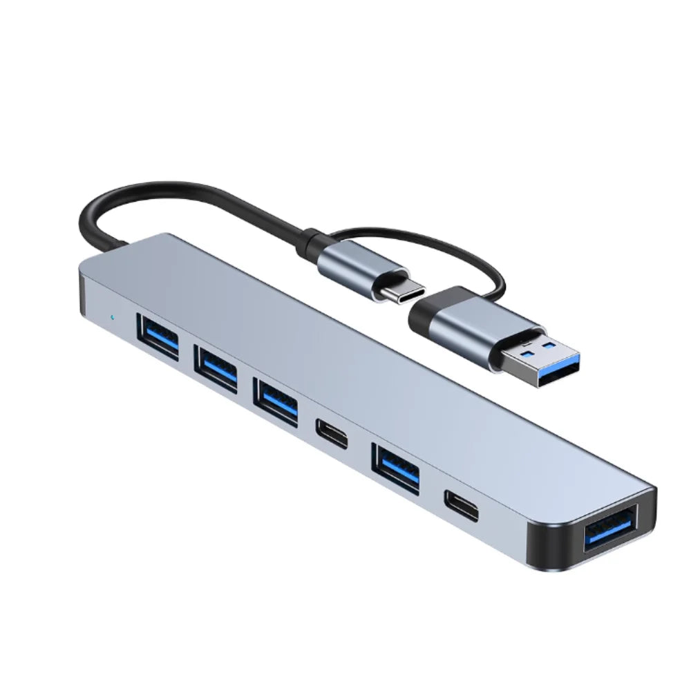 1 To 7 Type-c Expansion Dock Hub Multi Interface Multifunctional 7-in-1 USB Splitter Splitter Grey Type-C Docking Station