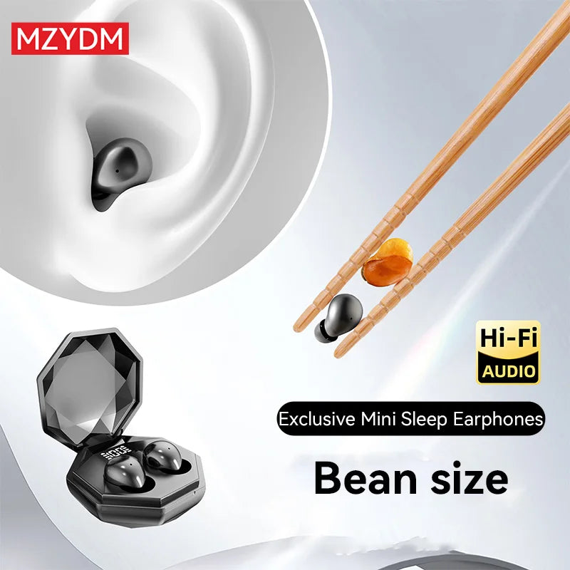 Mini Sleep Earbuds Wireless Headphones TWS Bluetooth 5.4 Earphones HIFI Stereo Noise Reduction Invisible Heasets For Home Work