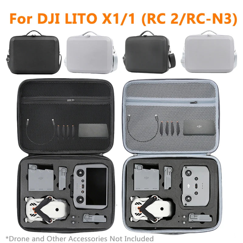 Portable Hard Carrying Case for DJI Lito 1 / Lito X1 Protective Travel Storage Bag for RC 2 / RC-N3 Remotes Drone Accessories