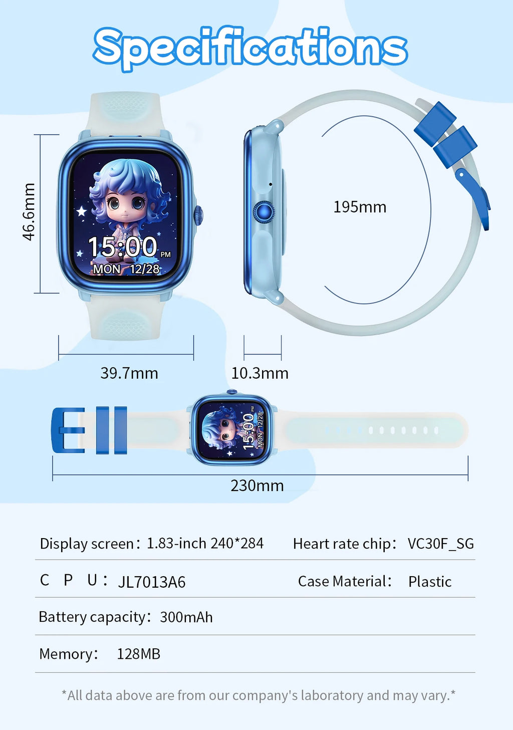 New Smartwatch BT Call Health&Sleep Monitoring 1.83''HD Screen Kids Smart Watch Waterproof Fashoin Sports Bracelet For Women Men