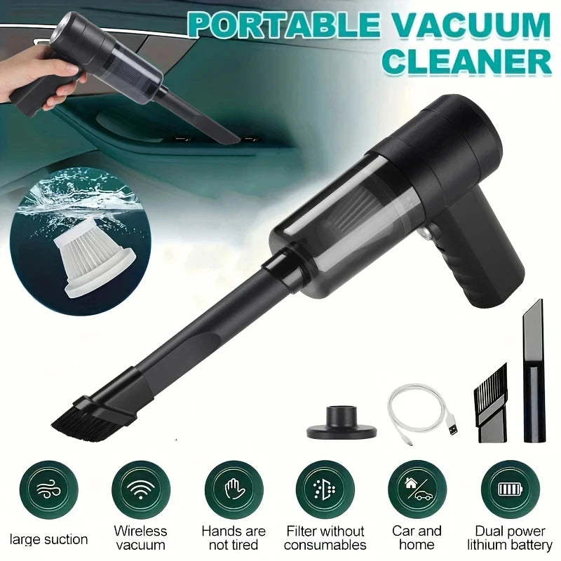 Portable Mini Handheld Car Vacuum Cleaner Small Compact Lightweight Multifunctional Auto Vacuum for Interior Cleaning Dust Pet