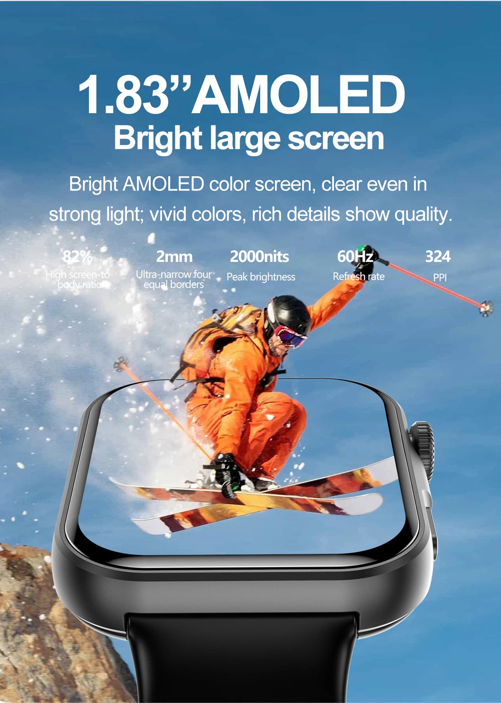 LIGE New Bluetooth Call 1.83" AMOLED Smart Watch For Android IOS Dynamic Island Men Women Sports Fitness Blood Oxygen Smartwatch