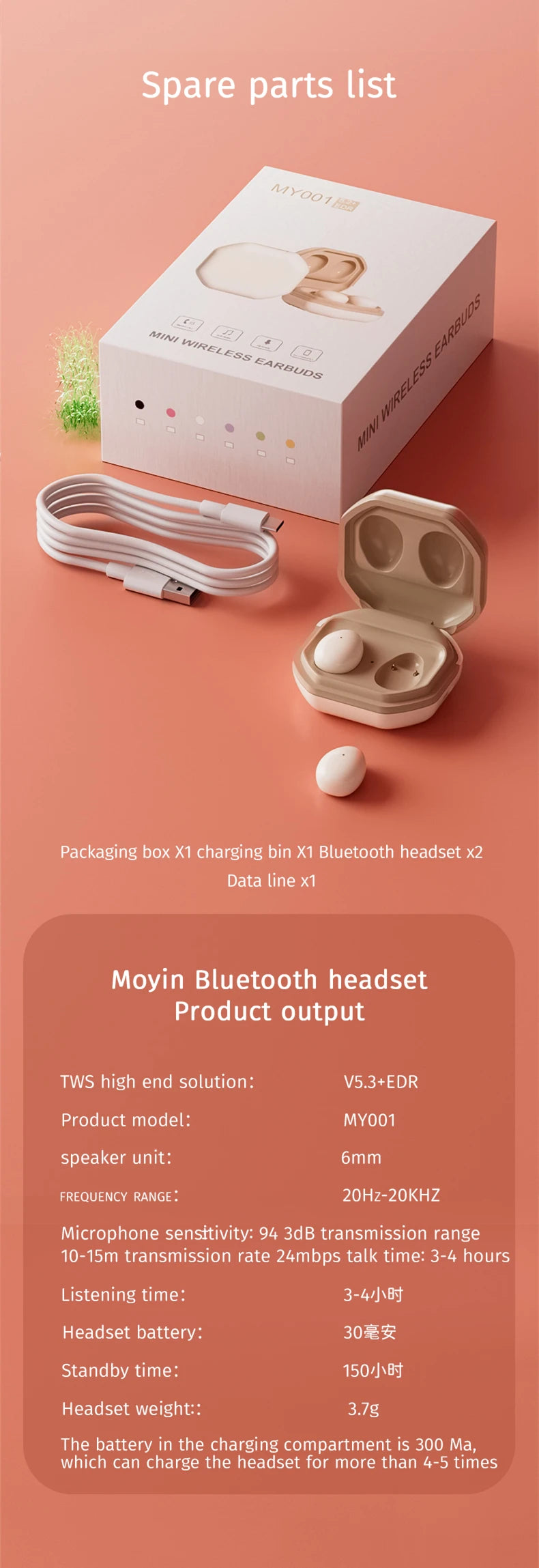 Mini Invisible Bluetooth Earphones TWS Wireless Headphones HiFi Stereo Headsets with Mic Mini Sleep Earbuds for All Smart Phone