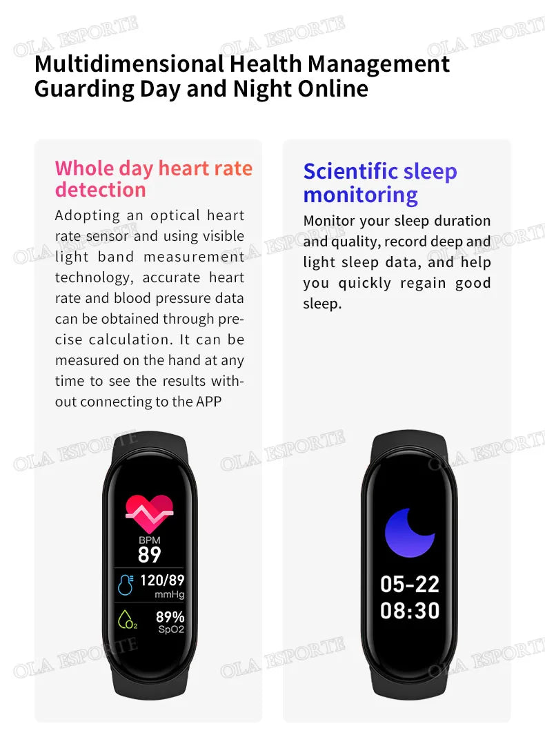 Sports Smart Watch Music Control Fitness Calorie Track Bracelet Phone Information Remind Steps Bluetooth Smart Watches M8 Band
