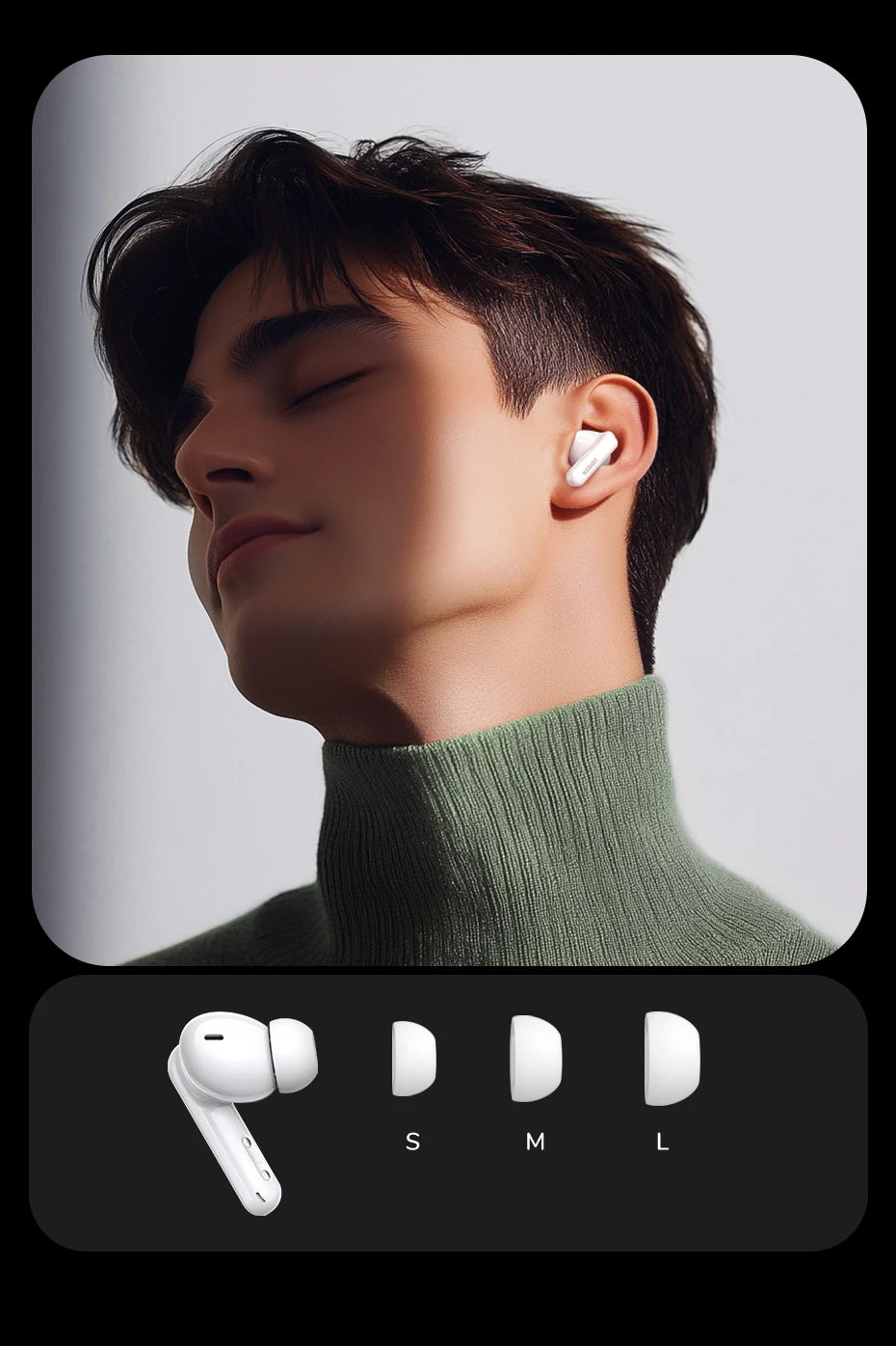 LCD Full Color Smart Screen Wireless TWS Bluetooth Earphones Earbuds 52dB Active Noise Cancelling ANC In Ear Headphones