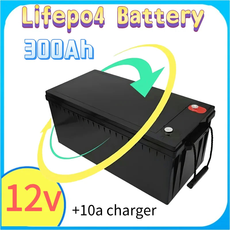 12V 300Ah LiFePO4 Battery Home Energy Storage Built-in BMS Lithium Iron Phosphate Cells for Backup Power Solution