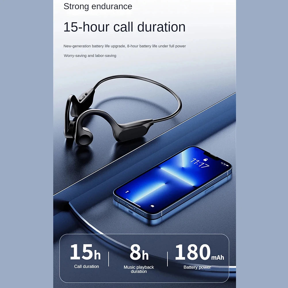 Bone Conduction Headphones-compatible Wireless Headset Waterproof Sports Headset Ear Hanging Type Bilateral Stereo Earphones