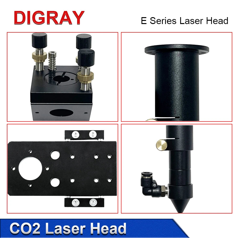 DIGRAY CO2 Laser Head E Series D20mm FL50.8&63.5&101.6mm Adapter Lens 25mm For Laser Engraving Machine