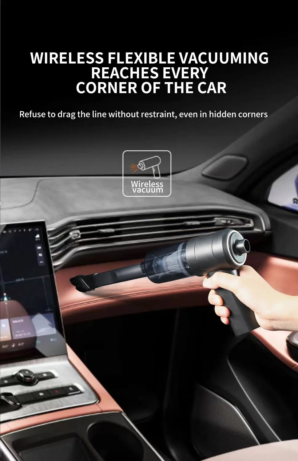 Portable Mini Handheld Car Vacuum Cleaner Small Compact Lightweight Multifunctional Auto Vacuum for Interior Cleaning Dust Pet