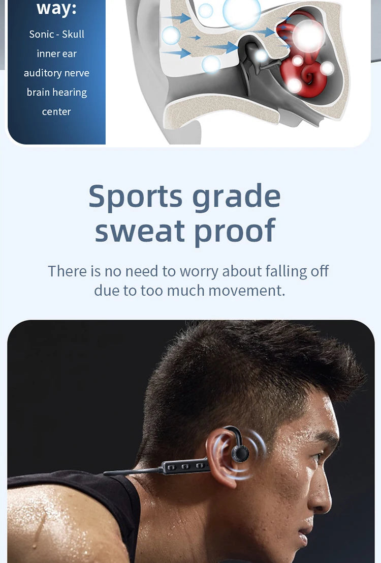 Bone Conduction Bluetooth Headphone TWS Sport Earphones Waterproof Stereo Wireless Headset With Mic Ear Hook For iPhone Xiaomi
