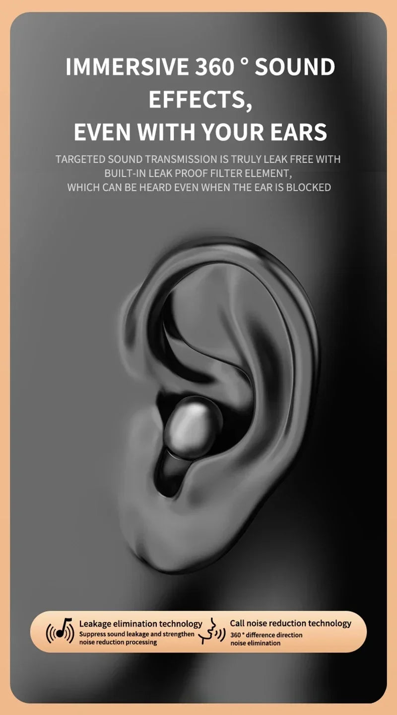 Lenovo Mini Bluetooth 5.3 Headset HD Hifi Earbuds Invisible Sleep Game Sports Headphones Touch Control Earphones for Men Women