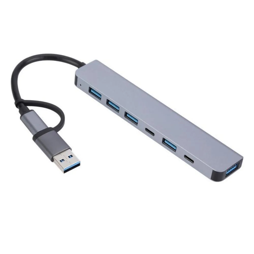 1 To 7 Type-c Expansion Dock Hub Multi Interface Multifunctional 7-in-1 USB Splitter Splitter Grey Type-C Docking Station