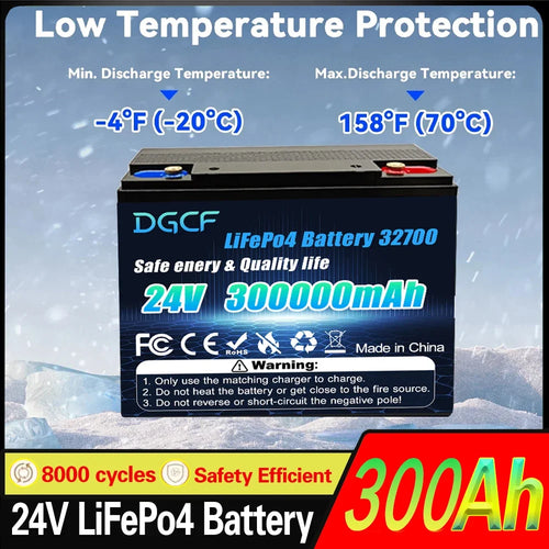 32700🏆24V 300Ah LiFePO4 Lithium Battery, Built-in 300A BMS, Rechargeable 🔋Battery, for RV/Camper, Solar, Marine, Overland/Van